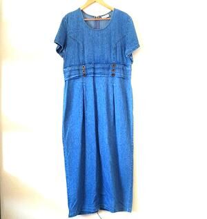 Vintage Mirrors 2 Denim Maxi Dress 90s